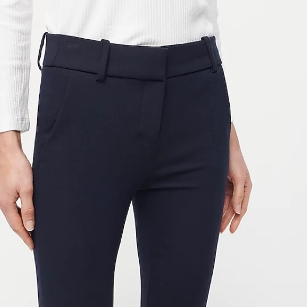 J.Crew 00 Navy Cameron slim crop pant in Navy Polyester/Viscose - Picture 2 of 8